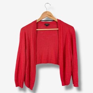 Torrid Red Open Front Cropped Shrug Cardigan Sweater Size 0X (US 12/L) Casual